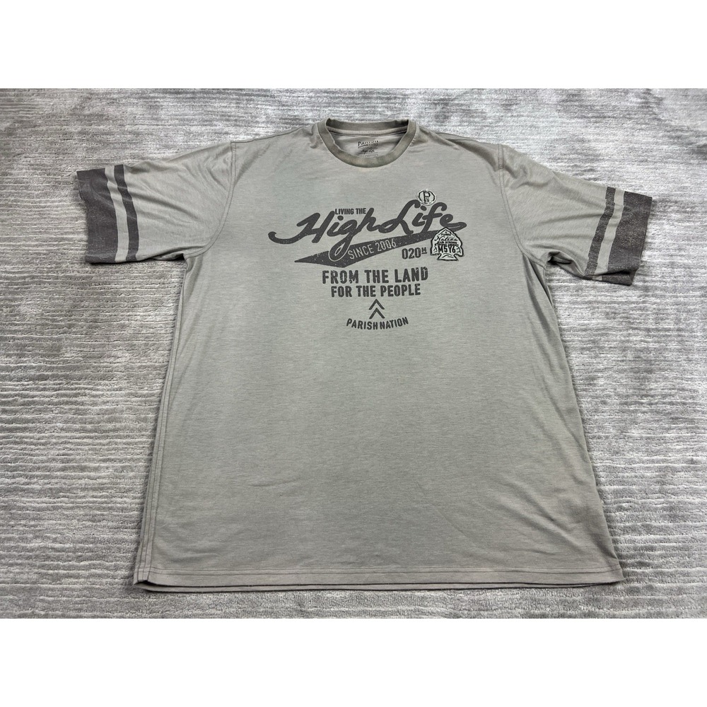 Parish High Life Shirt Mens 3XL Gray Short Sleeve Tee Viscose Blend
